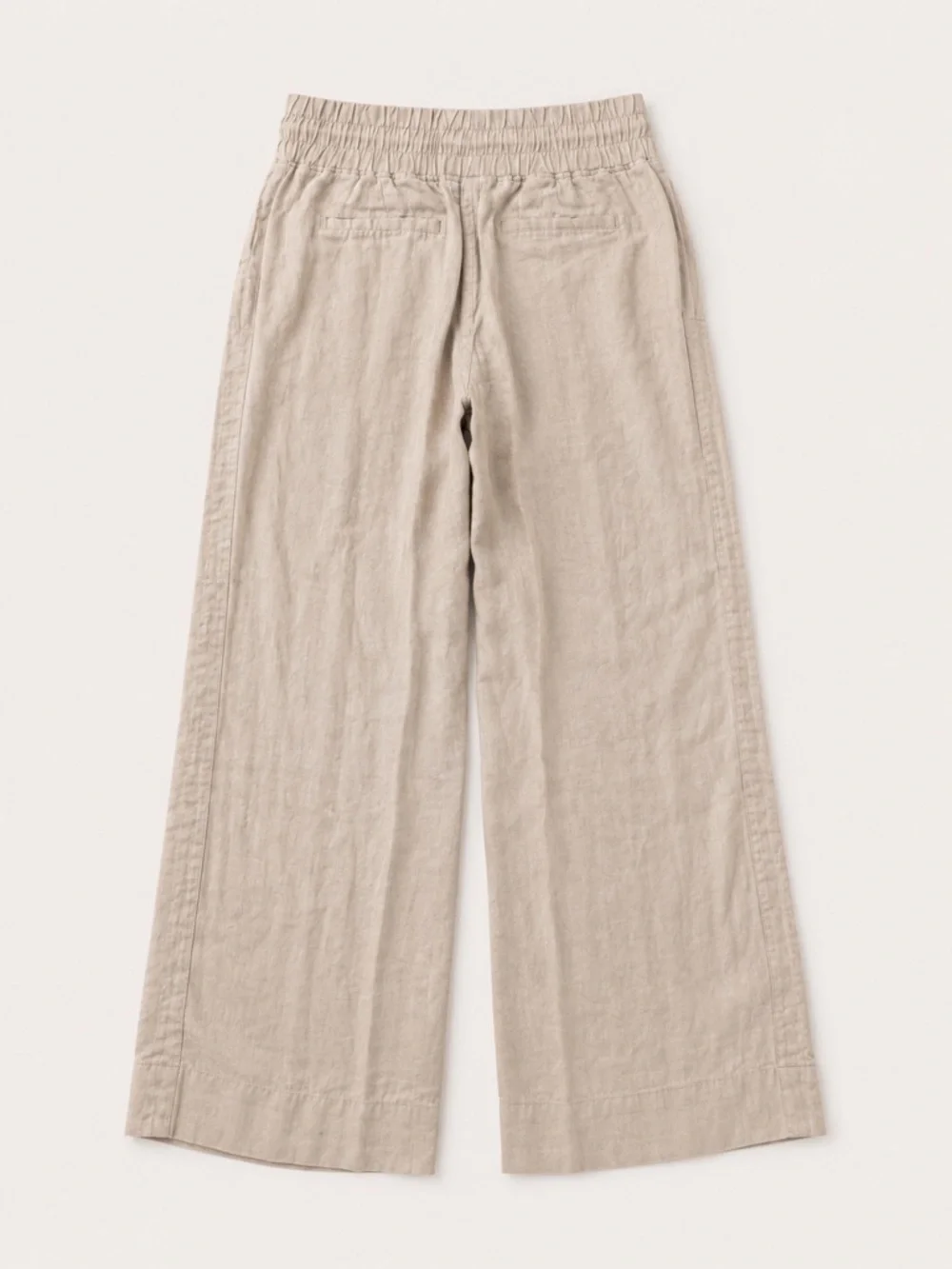 Quince 100% Linen Wide Leg Drawstring Pants Oatmeal Beige XS Coastal Chic